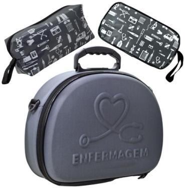 Imagem de Kit Maleta Médica Bolsinha Case Capinha Aparelho Pressão Estetoscópio 