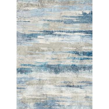 Imagem de Tapete de área 3x4 para sala de estar: tapetes laváveis abstratos modernos internos para cozinha, quarto, tapete antiderrapante para berçário, escritório, ultramacio, dobrável, decoração de casa