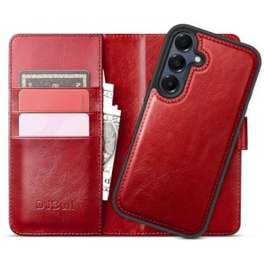 Imagem de DJBull Capa carteira destacável 2 em 1 para Samsung Galaxy A16 5G com bloqueio de RFID com suporte para cartão | Capa protetora de couro PU à prova de choque feminina masculina para Samsung A16