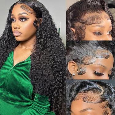 Imagem de Perucas frontais de renda Water Wave Aatifa 70cm Cabelo humano 180% de