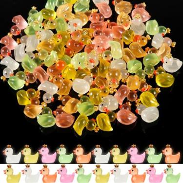 Imagem de Mini Resin Ducks KINBOM Luminous para jardim em miniatura x100