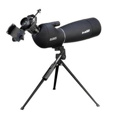Imagem de SVBONY SV28 25-75x70, mira HD com tripé, mira de observação de longo alcance com adaptador de telefone para observação de pássaros, tiro ao alvo