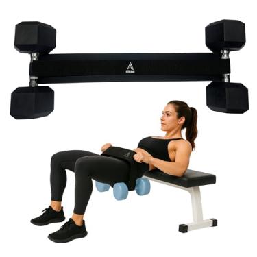 Imagem de Cinto ajustável para halteres para pesos – Cinto de impulso de quadril para halteres com acolchoamento antiderrapante – construtor de bumbum para halteres pesados, kettlebells e pratos para casa e
