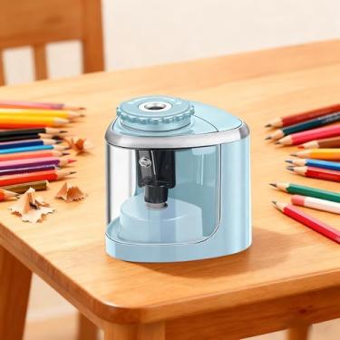 Imagem de Apontador de lápis elétrico para crianças, lâmina para afiar rapidamente, adequado para escola/sala de aula/escritório/casa, azul