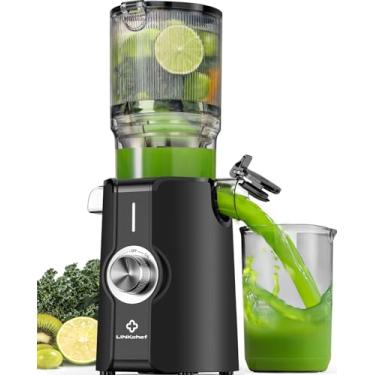 Imagem de LINKChef Máquinas De Suco Rush Clear Slow Masticating, Espremedor De Prensa A Frio Com Rampa De Alimentação De 4,35" Sem Preparação, Adequado Para Frutas E Vegetais Inteiros, Fácil De Limpar, Capaci