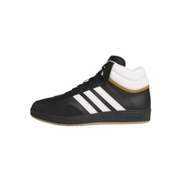 Imagem de adidas Tênis unissex adulto Hoops 4.0 cano médio, Preto/Branco/Bronze Strata, 9.5 Women/8.5 Men