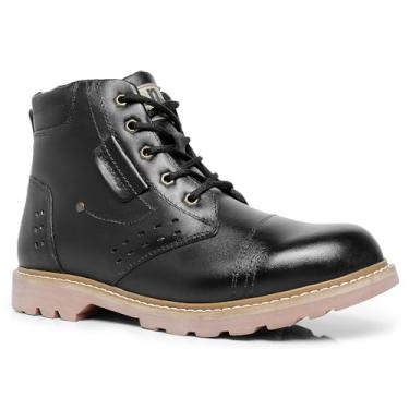 Imagem de Bota Coturno Adventure em Couro Legítimo, Resistente e Confortável, Design Moderno, Palmilhas Anatômicas (Preta, BR, BR, Adulto, Numérico, 45)