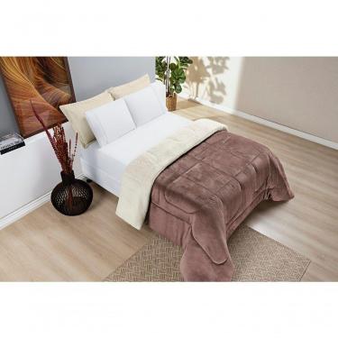 Imagem de Coberdrom Sherpa E Flannel Everest Solteiro Manta Alta 150g 01 Peça - Rose.