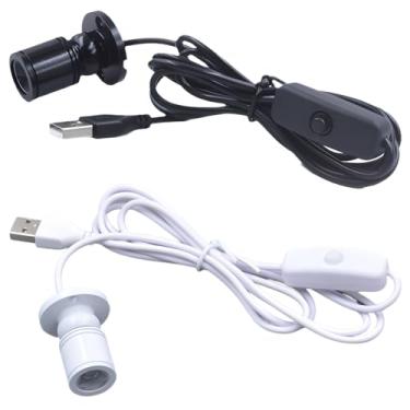 Imagem de Pacote com 2 mini holofotes LED USB, 3W 5V com sensor de temperatura, luzes direcionais de alumínio para modelos, artesanato e aquários