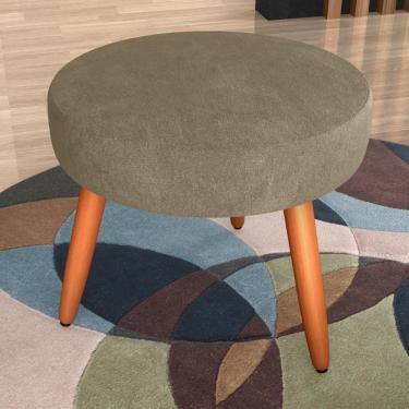 Imagem de Puff Redondo Para Sala Suiça Veludo Turkey Cappuccino