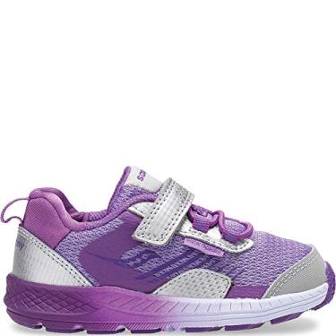 Imagem de Saucony Tênis de corrida unissex infantil Wind Shield Alternative Closure Jr, Prata/roxo, 20