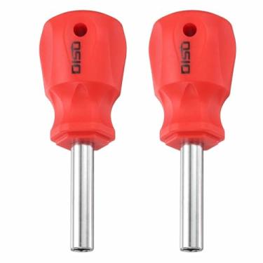 Imagem de HARFINGTON 2 peças de chave de fenda sextavada pequena 6,35 mm 100 mm comprimento S2 cabeça magnética de aço mini chave de fenda hexagonal métrica com alça antiderrapante para espaços apertados