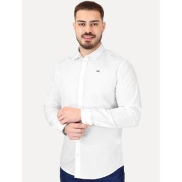 Imagem de Camisa Tommy Jeans Masculina Regular Entry Poplin Branca-Masculino