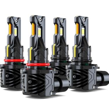 Imagem de ANDWOGB Luzes compatíveis com lâmpadas Toyota Corolla farol alto e baixo, anos: 2001 2002 2003 2004 2005 2006 2007 2008 2009 2010 2011 2012 2013, 48000 lúmens 800% brilho, Pacote com 4