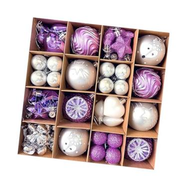 Imagem de Fancyes Conjunto de 64 bolas de Natal para decoração, enfeites, lembrancinhas, artesanato, centros de mesa DIY, decoração natalina brilhante para pendurar em, Style C
