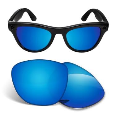 Imagem de Lentes de substituição de 1,5 mm compatíveis com óculos de sol inteligentes Ray-Ban Meta Skyler RW4010 52 mm - Azul gelo polarizado