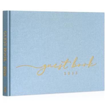 Imagem de Lanpn Livro de convidados de casamento 2026 - Livro de visitas Polaroid capa dura de linho recepção de casamento com 108 páginas em branco para login e fotos - Livro de visitas para casamento, chá de