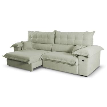 Imagem de Sofá 3 Lugares Retrátil e Reclinável com USB Absoluto Linho Verde