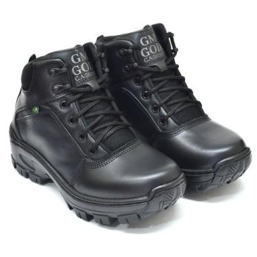 Imagem de Bota Coturno 100 Couro com C .A PVC Ref 01 PRETO - GM GOD, Preto, 45