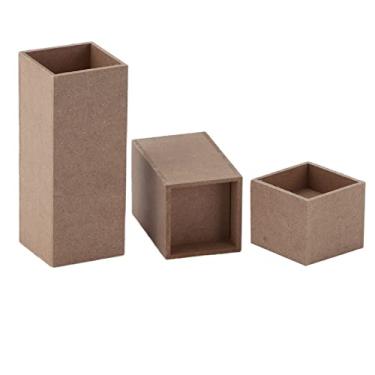 Imagem de GLOGLOW Castiçais Quadrados de Madeira, 3 Peças, Acabamento Rústico, Suportes para Luz de chá, Decoração de Peça Central de Mesa de Casamento para Festa de Festival Em Casa (Buraco de quadratura)