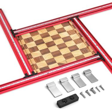 Imagem de SpeTool Juice Groove Router Jig, gabaritos de roteador ajustáveis e modelos para tábua de corte com escalas métricas/imperiais, gabarito de planejamento variável para marcenaria de até 65 cm x 65 cm