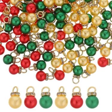 Imagem de PRETYZOOM 150 mini bolinhas de Natal, contas de lâmpada de 1 cm para decoração de árvore de Natal, enfeites coloridos pendurados para festas de Natal