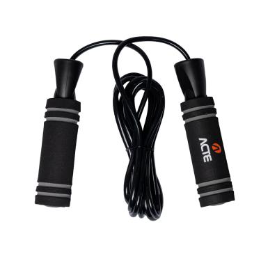 Imagem de Acte Sports Corda de Pular Pro em PVC, com Manoplas em Espuma, 2,75 Metros de Comprimento, Ajustável, Preta