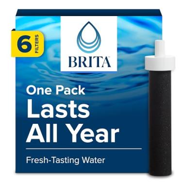 Imagem de Brita Substituição de filtro de água para garrafas de água, dura 2 meses, reduz o sabor e o odor do cloro, 6 unidades