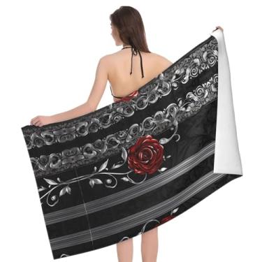 Imagem de ZERAOKE Toalha de praia estampada Pretty Roses grande 81 x 132 cm, secagem rápida, toalha de banho e piscina à prova de areia para adultos, nadadores, presentes