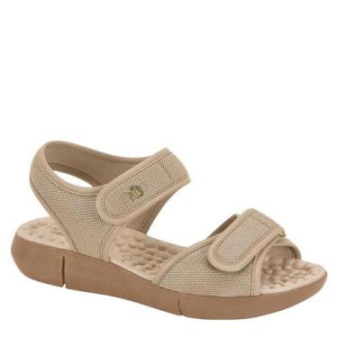 Imagem de Sandalia Feminina Ortopédica Fecho Ajustável Modare Confort, Bege, 36