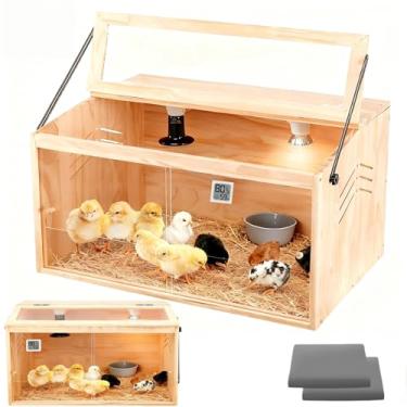 Imagem de Caixa de chocadeira para pintinhos, 61 cm C x 40 cm L x 40 cm A, 7 a 17 pintinhos recém-nascidos, patos, galinheiro, gaiola de codorna, codorna, mede aproximadamente.