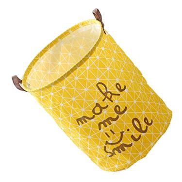 Imagem de Acouto Cesto de Roupa Suja Redondo Dobrável - Cesto de Armazenamento de Roupas Sujas de Linho de Algodão, Grande Capacidade 40x40x50cm e Organizador Leve para Casa, Dormitório, Banheiro e Brinquedos