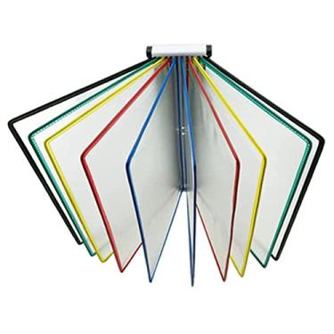 Imagem de uhyOHF Organizador de referência para montagem na parede - Organizador de referência de mesa, pasta A4, suporte de arquivo montado na parede, pasta de exibição flip, para armazenar e exibir documentos