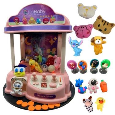 Imagem de Máquina de Pegar Ursinhos Rosa Premium 60 Brinquedos + 2 Brindes Especiais