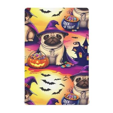 Imagem de Burbuja Lençol de berço fofo de cachorro em bruxa para meninos e meninas, lençol com elástico 71 x 132 cm para colchão padrão de berço e cama infantil, macio e respirável