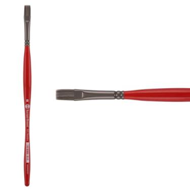Imagem de Pincel Borciani Bonazzi Unico Silver Synthetic Series 811, Flat 6 - Pincel de cabo médio feito à mão na Itália, sem crueldade, acrílico, óleo, aquarela, precisão elástica