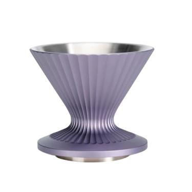 Imagem de Coador de café com gotejamento para derramar sobre cafeteira, funil de cone de flor reutilizável, filtro de café de metal de aço inoxidável para viagens, acampamento, escritório, casa, cafeteira
