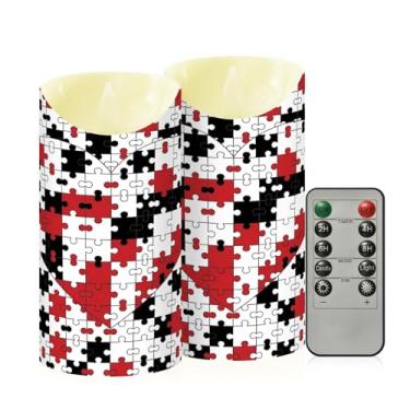 Imagem de Wassud Pacote com 2 Velas de Corações, Velas Sem Chama com Controle Remoto, Velas Realistas Cintilantes com Temporizador, Velas Decorativas para Natal, Casamento, Festa, Decoração de Casa Médio
