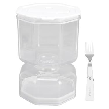 Imagem de Aramox Frasco de Ampulheta de Picles e Azeitonas à Prova de Vazamento, Preservação de Frescor, Recipiente Versátil para Suprimentos de Cozinha, Armazenamento Ideal, Design de Separação (Estilo 2)