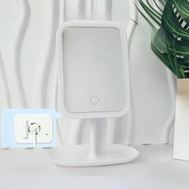 Imagem de CWPJUNDGP Espelho de LED com espelho de luz para espelho de mesa de dormitório