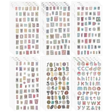 Imagem de Gjinxi 464 peças de adesivos de letras para materiais de álbuns, adesivos com número do alfabeto, adesivos de scrapbook, adesivos autoadesivos graffiti para artesanato DIY, diário de lixo, garrafa de