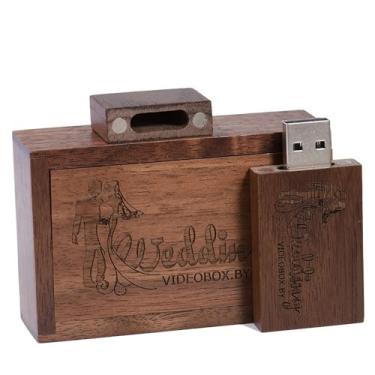Imagem de Pen drive USB de madeira personalizado, pen drives personalizados em massa para lembrancinhas de casamento, publicidade de negócios, presentes corporativos, pen drive promocional ecológico com caixa