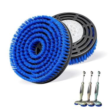 Imagem de Huoyimen Pacote com 2 cabeças de escova de substituição para esfregão a vapor compatíveis com a série Shark S7000/S8000, cerdas de nylon resistentes ao calor atualizadas para limpeza profunda de pisos