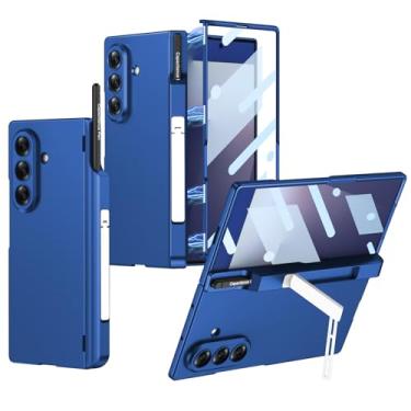 Imagem de LYJSMGZ Capa magnética para Samsung Galaxy Z Fold 7, proteção de dobradiça integrada com membrana à prova de choque, capa protetora de corpo inteiro, azul, Z Fold 7