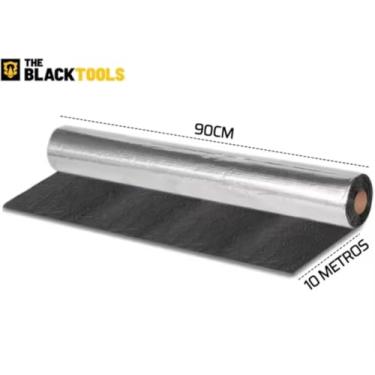 Imagem de Manta Aluminizada Auto Adesiva, 90cm x 10m, Asfáltica, Impermeável, Proteção Térmica para Telhas e Calhas