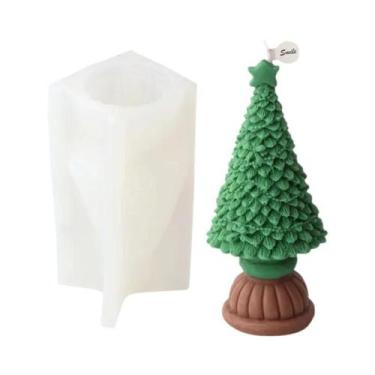 Imagem de Molde De Silicone Em Forma De Árvore De Natal Para Velas Estrela Cedro