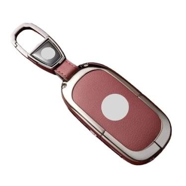 Imagem de Capa de chave de carro de liga de zinco adequada compatível com Polestones Rox 01 Jishi Shape Controle Remoto Decoração Capa Shell Chaveiro Chave Fob Capa Cas(Style 2-Red)