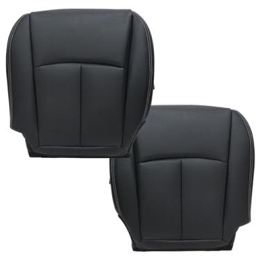 Imagem de NLQR Capas de assento perfuradas de substituição dianteira do motorista e do passageiro pretas compatíveis com Infiniti Q50 2014 2015 2016 2017