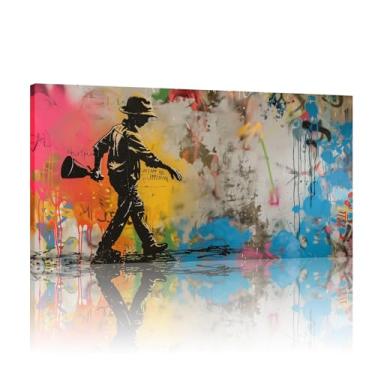 Imagem de Banksy Street Graffiti Wall Art, Banksy Graffiti Canvas, Banksy Graffiti Art Canvas, Graffiti Wall Art Prints, Banksy Mural - (25x50cm)10x20 polegadas sem moldura
