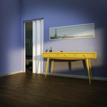 Imagem de Porta Sanfonada Pvc Trinco Bcf Branco